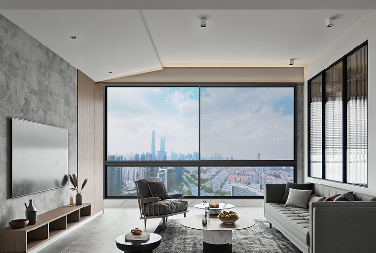 نافذة منزلقة بستة مسارات من طراز Jian Ge 110 Broken Bridge