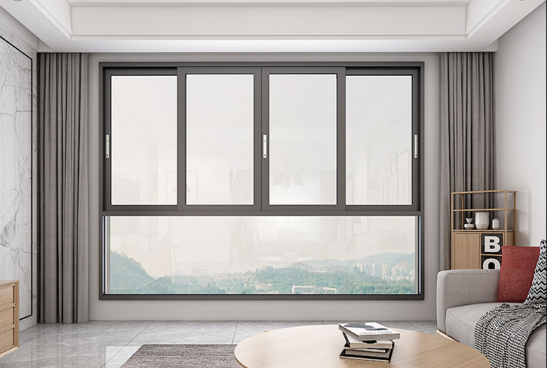 نافذة منزلقة ثلاثية المسارات من طراز Jian Yun 115 للجسر المكسور