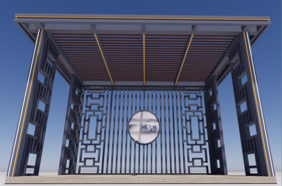 120-inch new Chinese-style pavilion